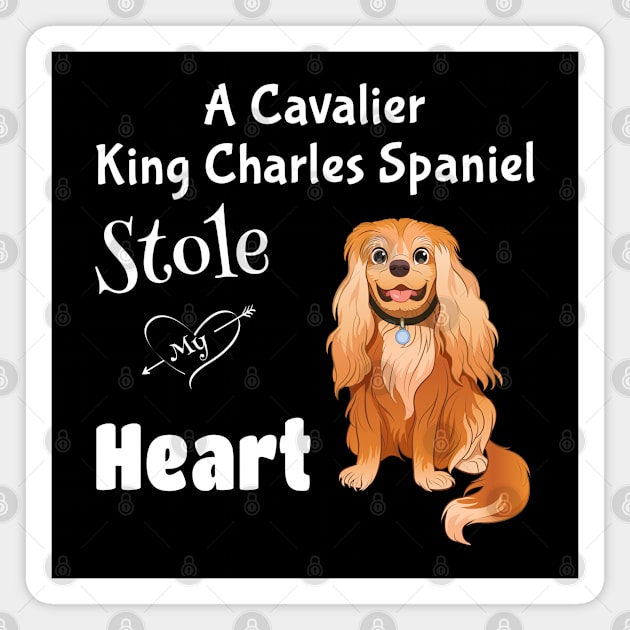 My Ruby Cavalier King Charles Spaniel Stole My Heart Magnet by Cavalier Gifts